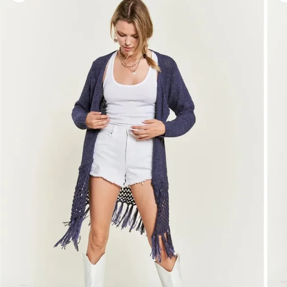 *HP* Boho Fringe Crochet Cardigan - Picture 3 of 4
